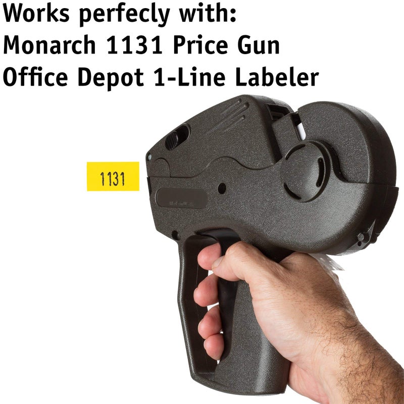 Labels for Us Labels for Monarch 1131 Labeler - Yellow - 20,000 Labels - Pack with 8 Rolls - Ink Roller Included - Made and Delivered by Labels for Us - Image 3